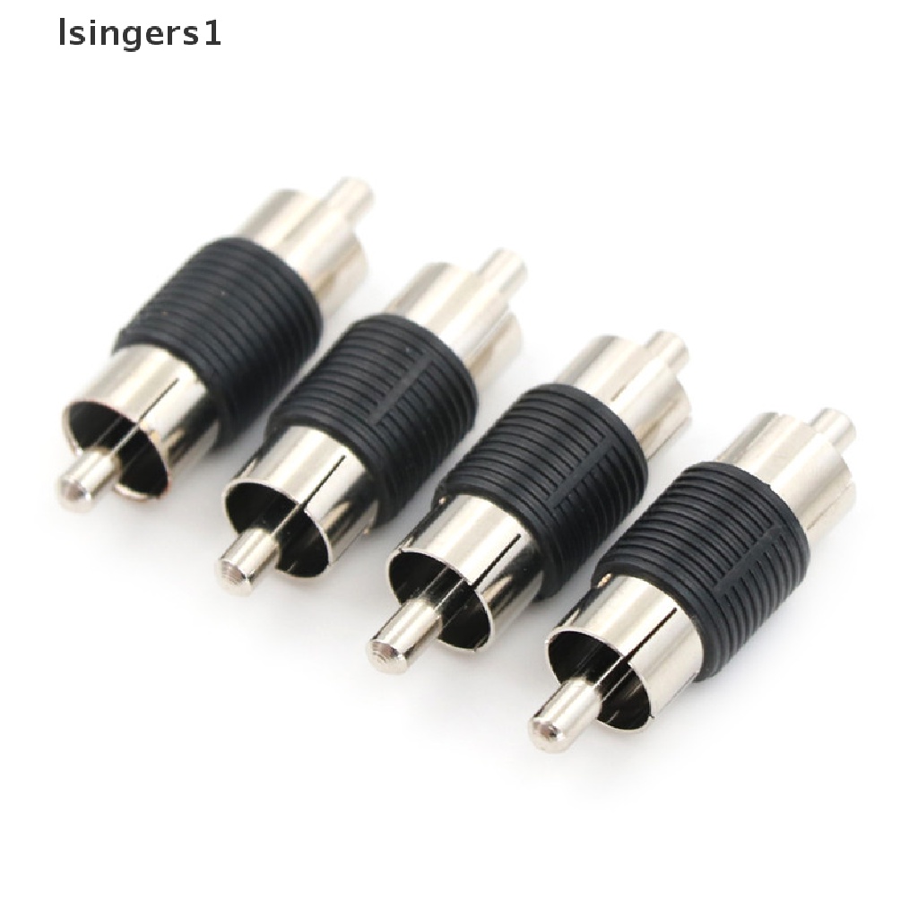 (lsingers1) 4pcs / Set Adaptor Konektor Audio Video AV RCA Male Ke Male Untuk Perlengkapan Rumah