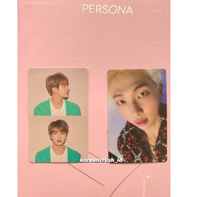 BTS - MOTS Persona Namjoon RM Jin Seokjin ver 1 ver 4 pc photocard