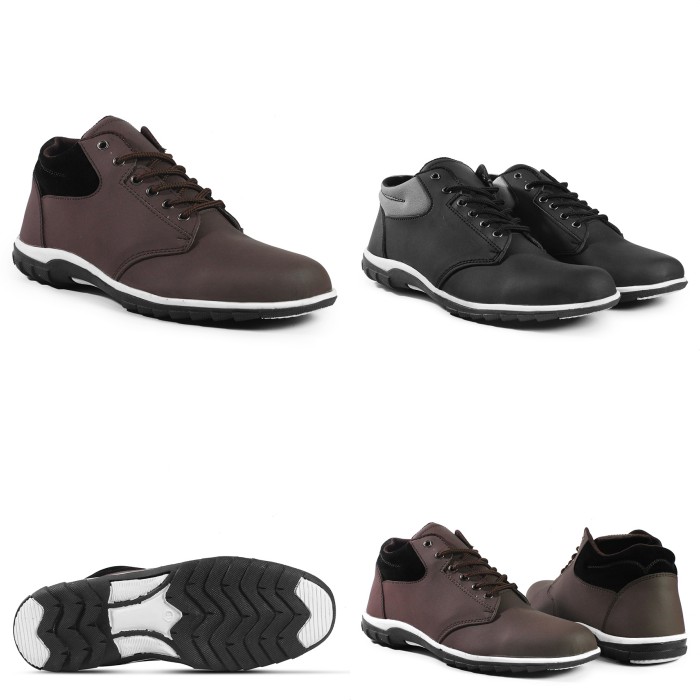 bayar di rumah[COD] sepatu pria casual formal kickers warior hitam / coklat jalan santai murah