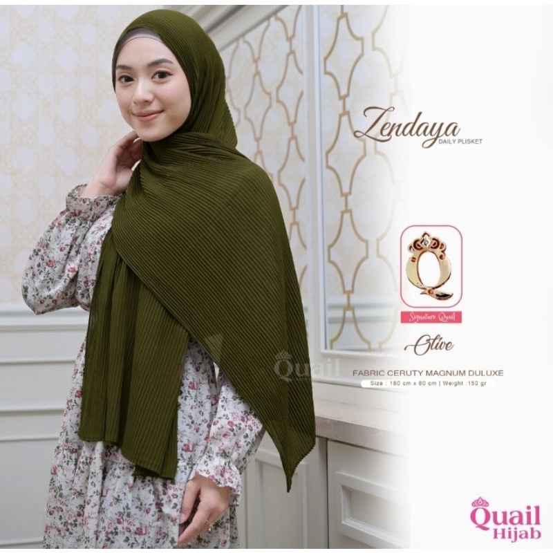 Pashmina plisket quail zendaya polos ceruty magnum size 180cm x 160cm polos