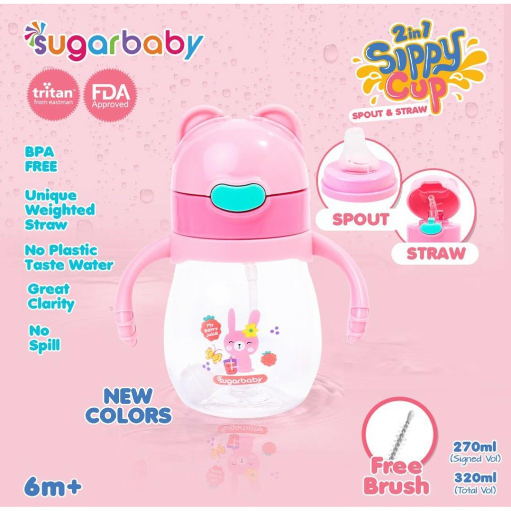 SUGAR BABY TRITAN SIPPY CUP MOON 240ML / SIPPY CUP / SUGAR BABY