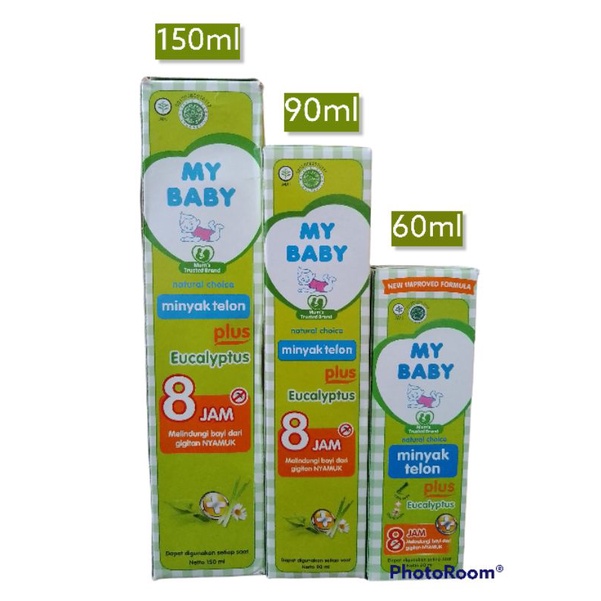 Telon My Baby 60ml 90ml 150ml / my baby telon 150ml eucalyptus / minyak telon my baby 150ml hijau