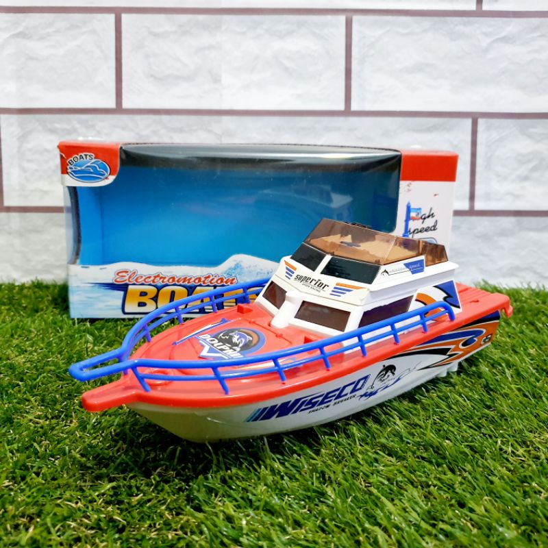 mainan anak sea speed boat police anak edukatif - mainan perahu speed boat bump and go