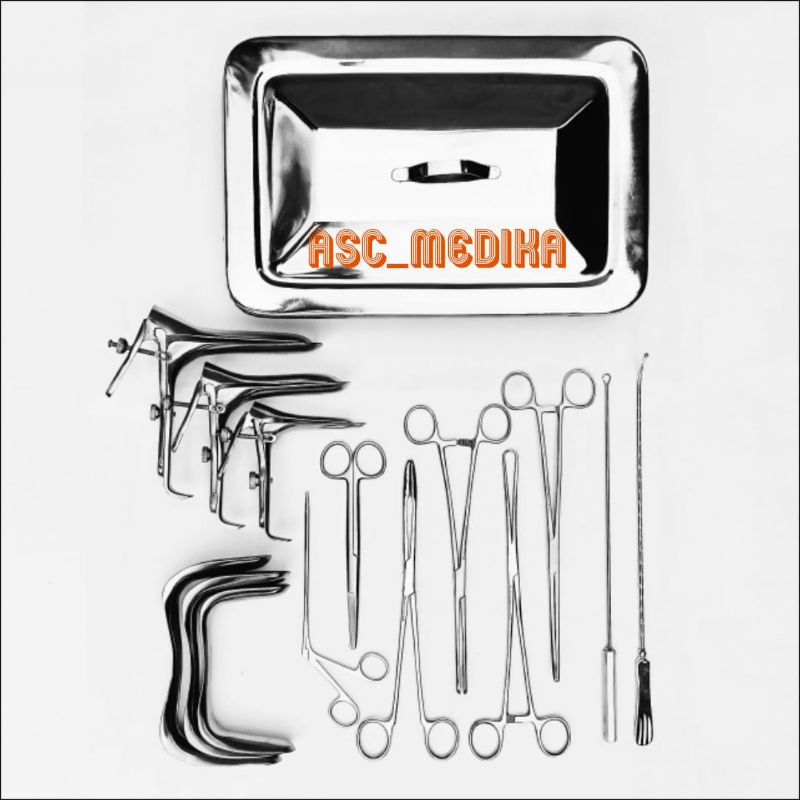 berkahshopss - iud set 11 item paket komplit stainless steel alat kb medis