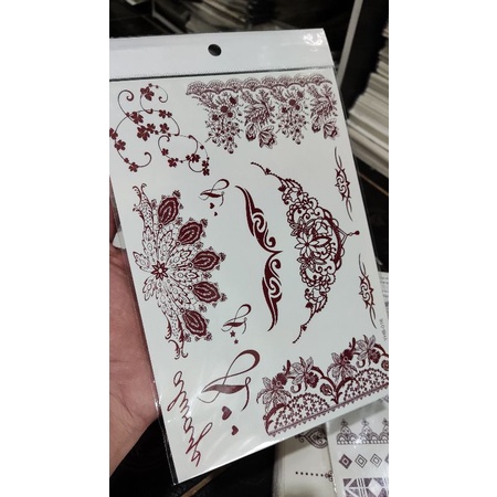 Tatto Temporary Hena Henna Merah untuk pernikahan acara pesta