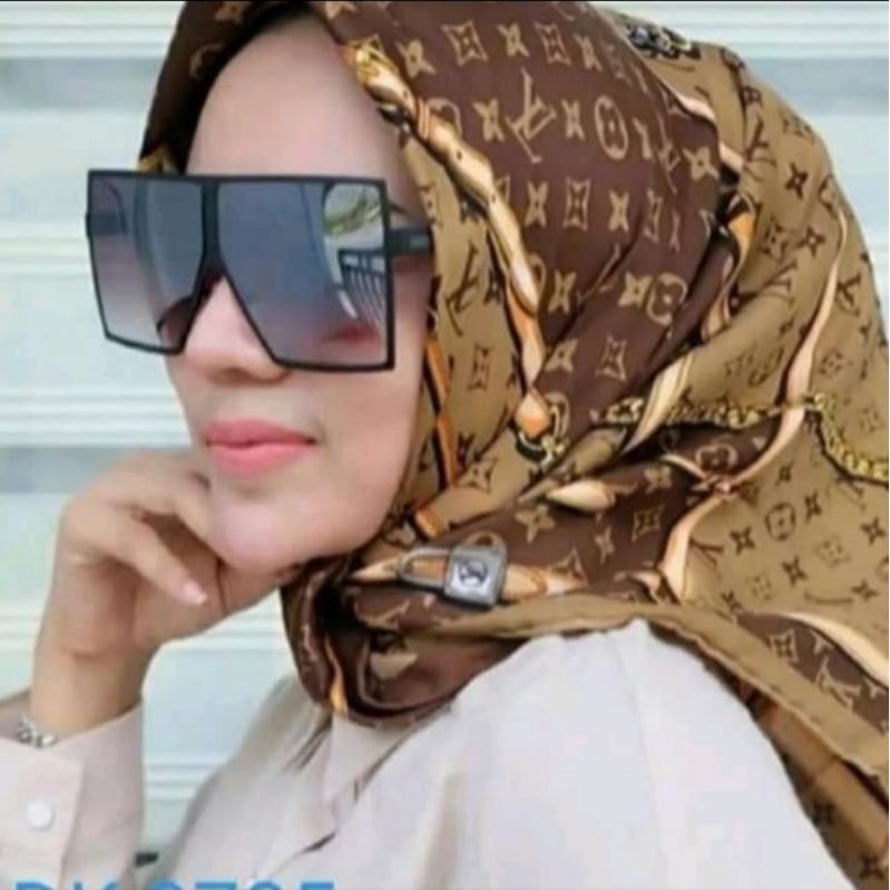 sale hijab segiempat motif Denay kw Lv Brwon jilbab voal kerudung series