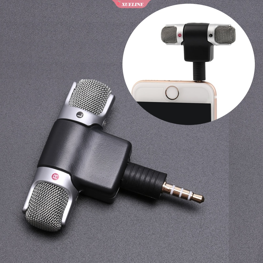 Mikrofon Stereo Mini Dengan Jack 3.5mm Untuk Rekaman Studio Wawancara Smartphone