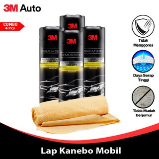 3M Auto Lap Chamois Pengering Kendaraan COMBO 4 Pcs Premium Series Kanebo Car CMB04-3M-1053