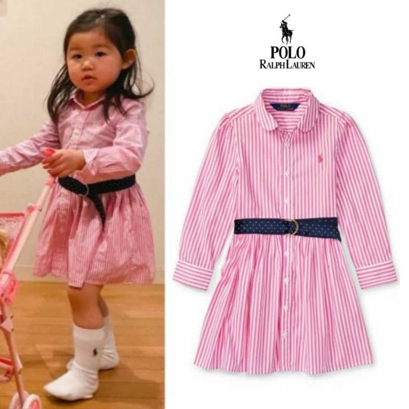 Polo Ralph Laure* - Dress Anak Bayi | Size 18, 24 bulan-Pink Stripes (E)*