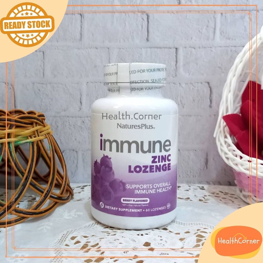 NaturesPlus Immune Zinc Lozenge 60 Lozenges Zinc Formula - Immune Health - Vegan / Nature's Plus