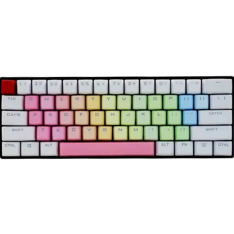 Keycaps Keyboard Mekanikal 35 Tombol Bahan Pbt Dip Dye Warna Pelangi