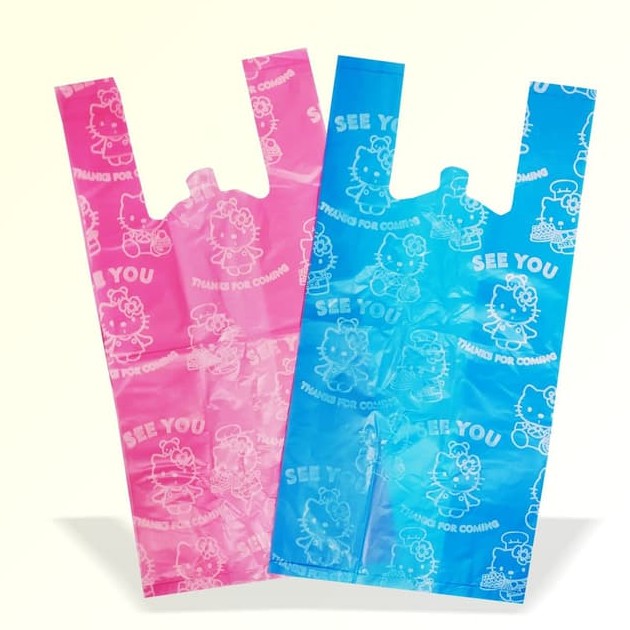 

Plastik HD Hello Kitty 5 kg WARNA RANDOM (500 gram) - Plastik Kresek 28 - Plastik Souvenir