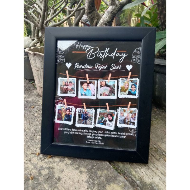 KADO UNIK PERNIKAHAN, ULTAH, UCAPAN SELAMAT, BINGKAI HITAM 10R