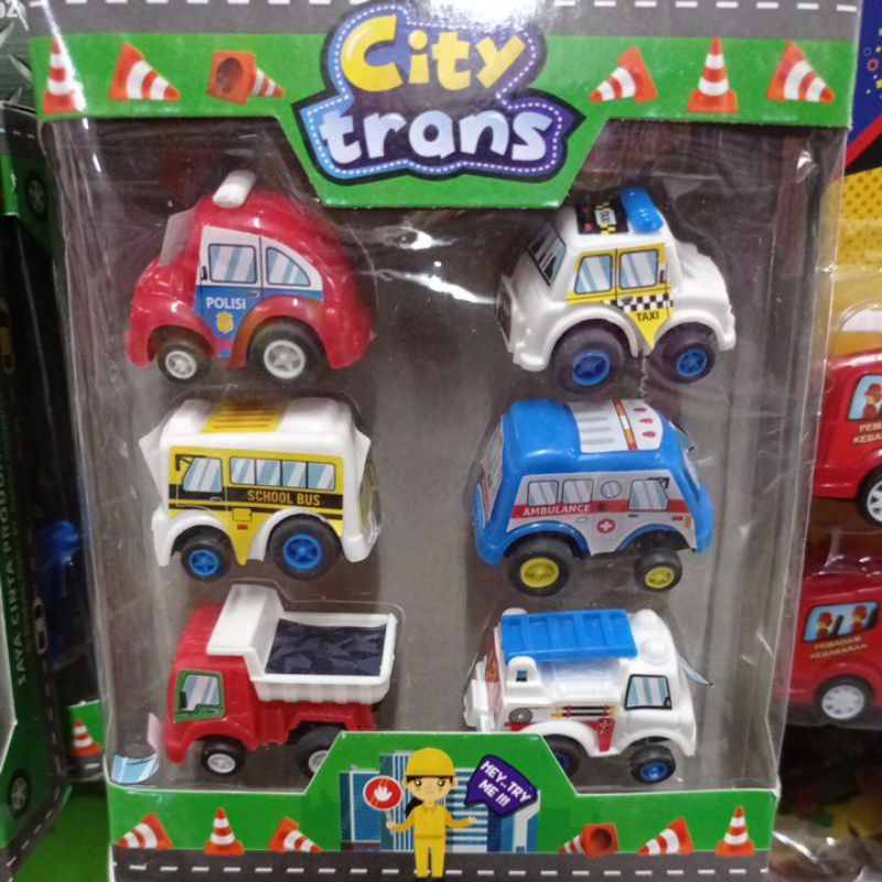 al toys mobil city transportasi set 6pcs MAINAN MOBIL TRANSPORTASI SET 6PCS &amp; 8 PCS MURAH