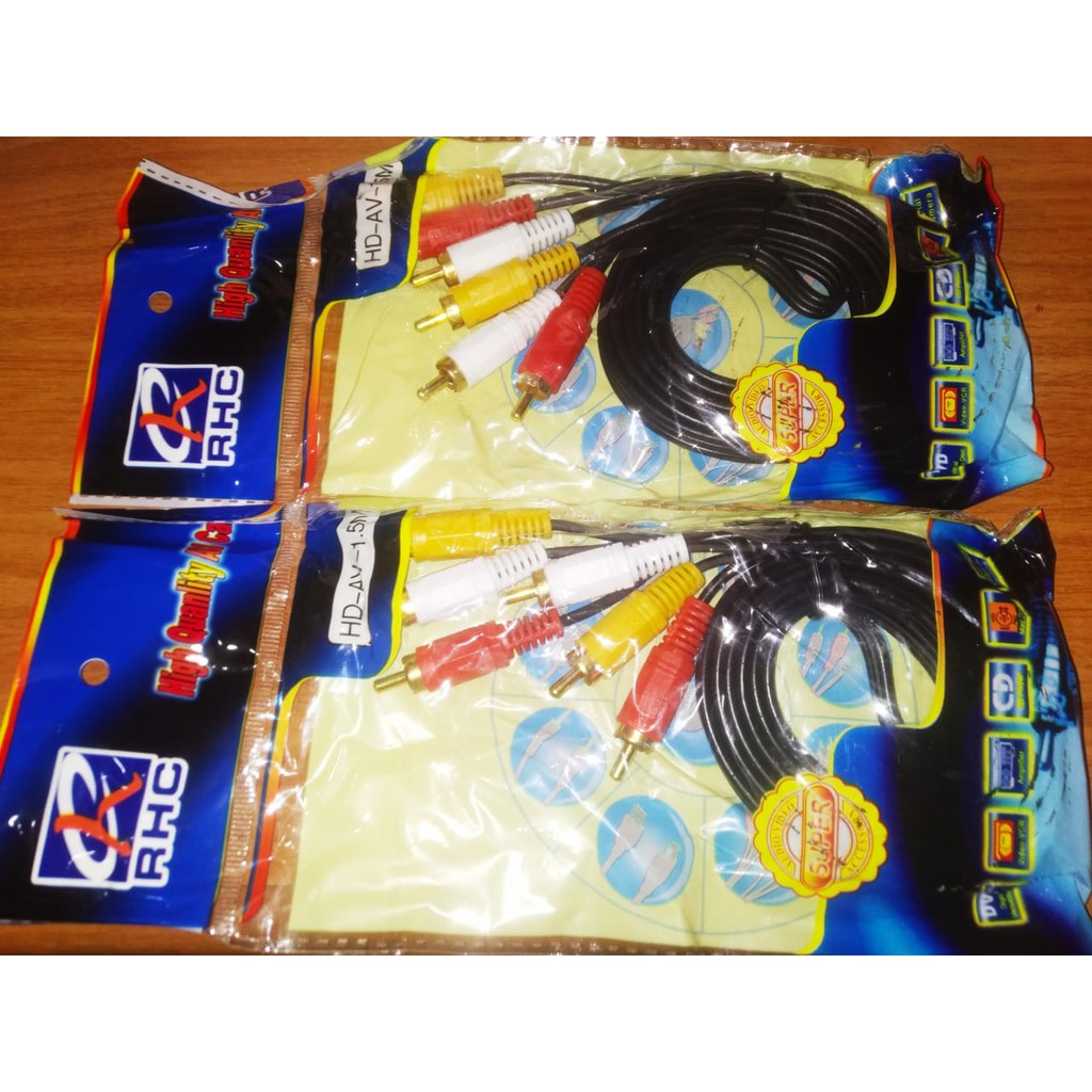 Kabel rca / Kabel rca 3in3 / Kabel rca to rca / kabel rca audio / High quality merah putih kuning