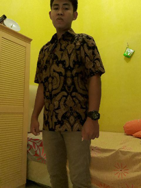 Risna Batik Krb Kawung Krem Kemeja Batik Premium Lengan Panjang Pria M L Xl