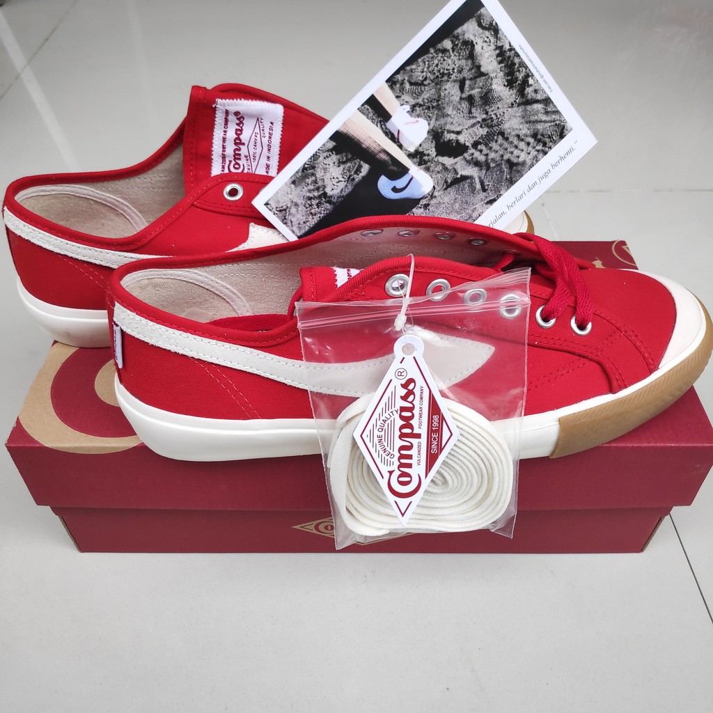  Sepatu  Compass  Gazelle Low Red Gum Merah Size 40 BNIB Baru 