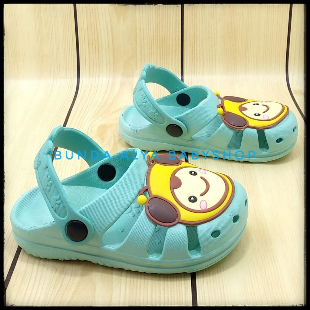 Sandal Anak Karet Usia 2 3 Tahun TOSKA - Sendal Anak Elastis Karet Anti Licin Motif Lucu Size 25 - 29