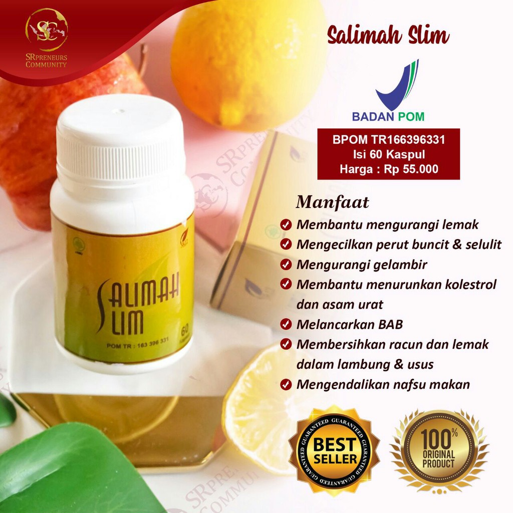 PELANGSING ALAMI SR12 SALIMAH SLIM JAMU DIET HERBAL BPOM ...