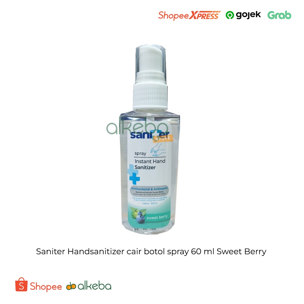 Saniter Handsanitizer cair botol spray 60 ml aroma Sweet Berry