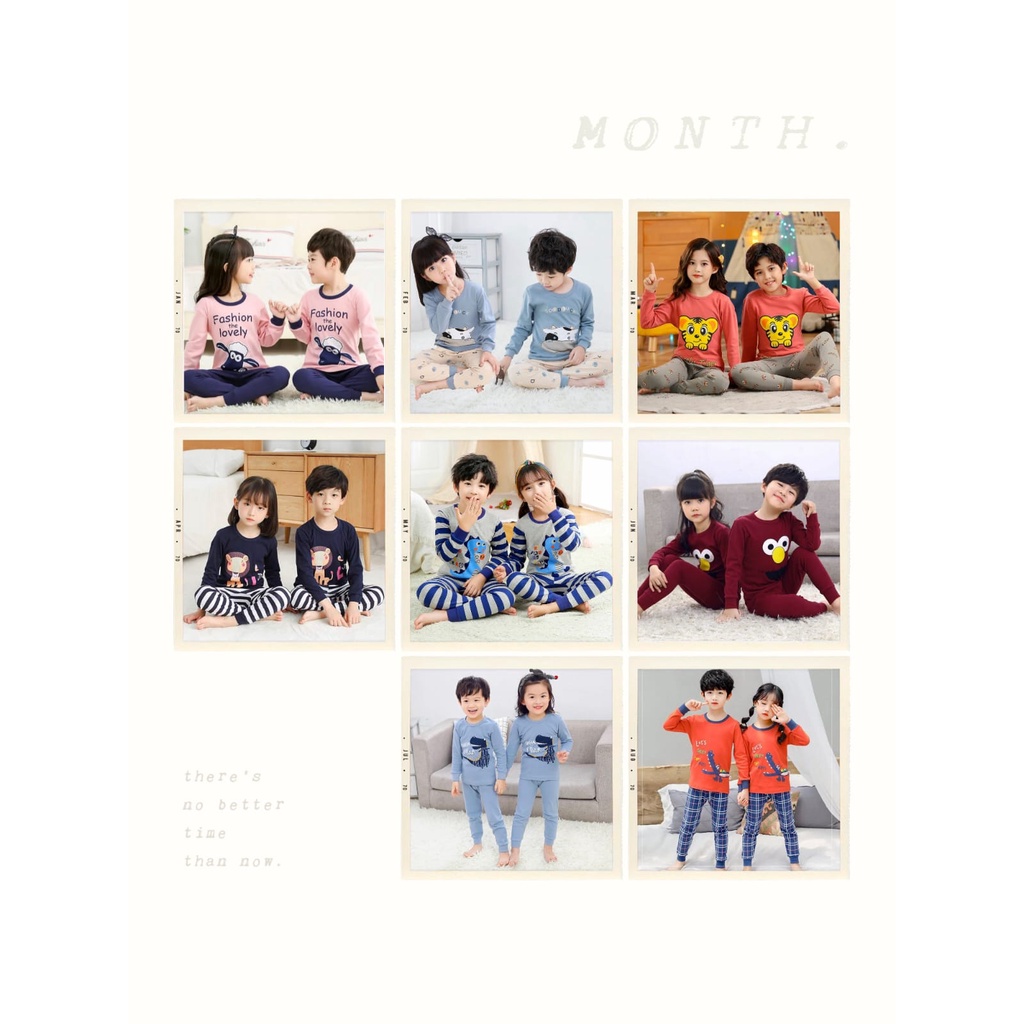 Piyama anak-baju tidur piyama anak-piyama anak-setelan baju tidur panjang