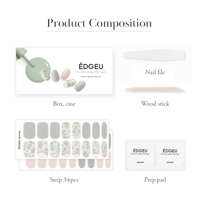 [Sunmi Pick] Edge U Gel Nail Sticker Botanic Edition Nail Art Sticker