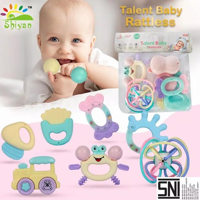 mainan gigitan bayi set pack baby teether melatih gigi bayi 3 bulan