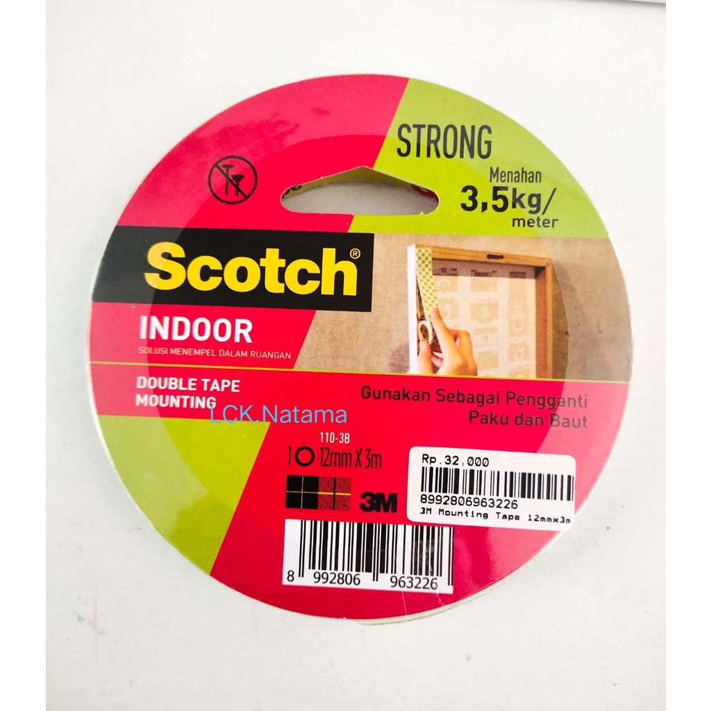 

3M Scotch INDOOR 12mmx3m Double Tape Mounting