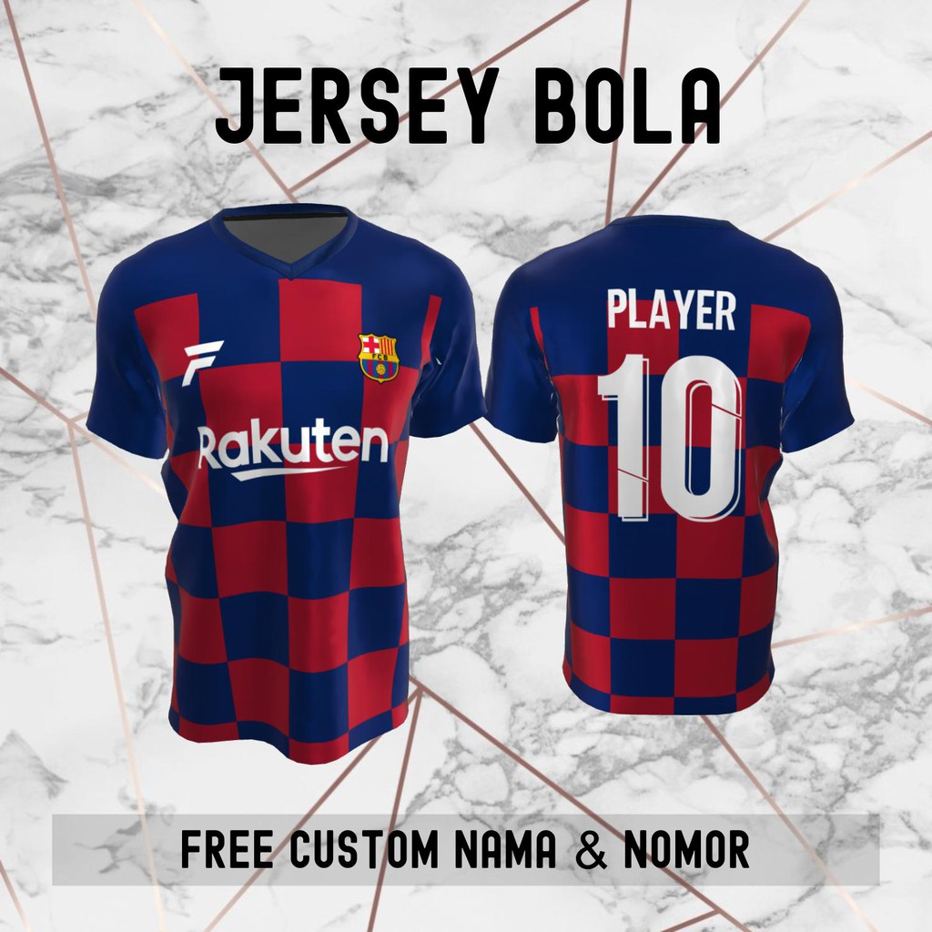 Jersey Barcelona Klub Bola Baju Kaos Custom Nama dan Nomor Punggung - 29