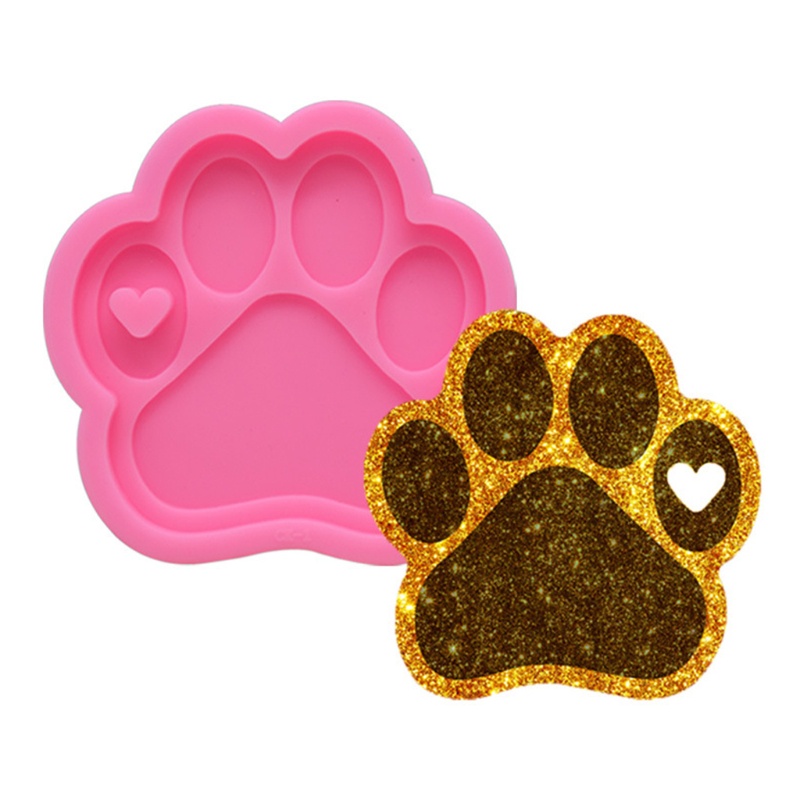 SIY  Crystal Epoxy Resin Mold Bear Paw Keychain Casting Silicone Mould DIY Crafts Jewelry Pendant Making Tools