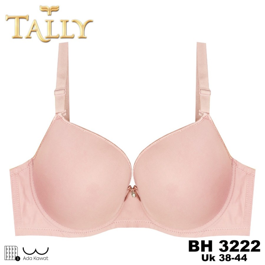 BRA TALLY 3222 Bra BH Cup D Jumbo Berkawat kait 3 Busa Tipis