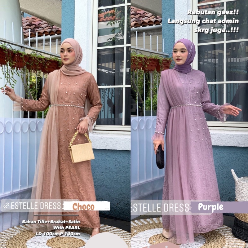 Estelle Tille Brukat Dress Ld 100/Dress Tille Payet/Dress Tile Payet/Dress Tulle/Dress Kondangan