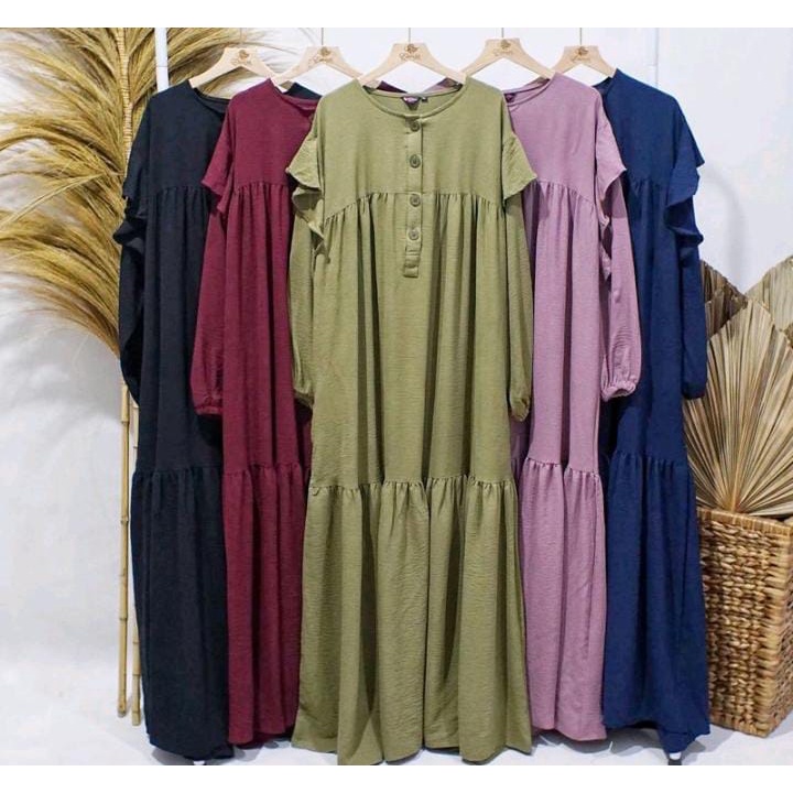 Gamis Agnia / Pakaian Wanita Muslim Wanita Terbaru / Gamis Jumbo / Gamis Murah / Gamis Adem / Gamis Viral  Terlaris 2025