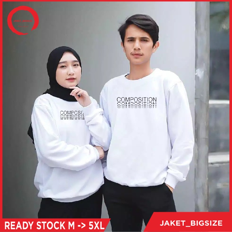 Sweater Switer Composition jumbo bigsize pria wanita ukuran m l xl xxl xxxl xxxxl xxxxxl