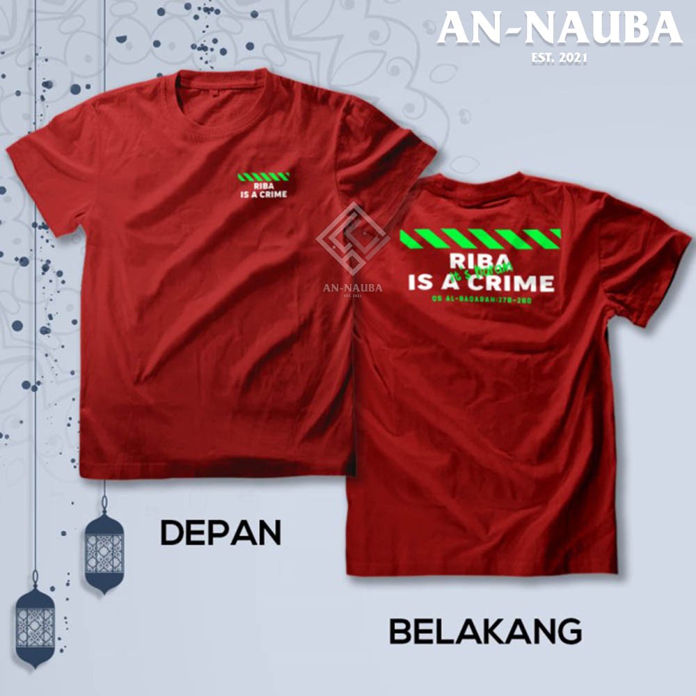 KAOS DAKWAH ISLAMI RIBA IT'S HARAM / Baju Distro Santri Islam / Tshirt Muslim Trendy [AN-6457]-2