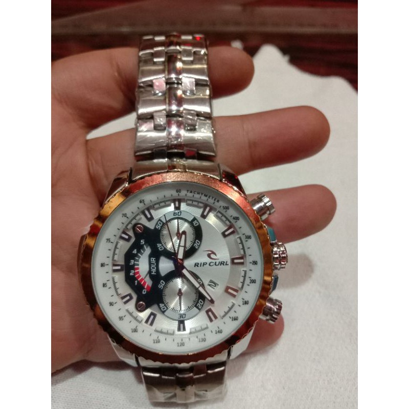 jam tangan pria rantai silver gold