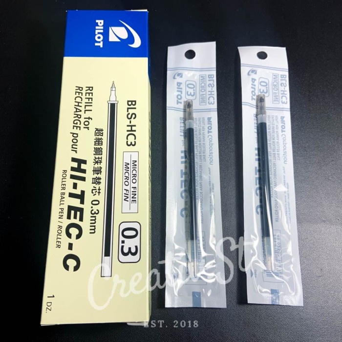 

TERBARU Refill Hitec Hitech Pilot Isi Bolpen 0.3 Mm - Black Ink