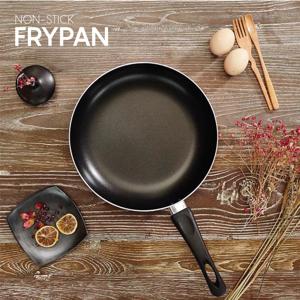 Frying Pan Fry Pan Lapis Teflon Non-Stick Anti Lengket 22cm 24cm 26cm Tebal Tanpa Tutup