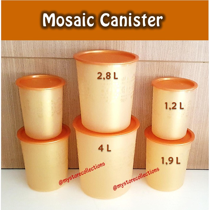 Sale Mosaic Canister Gold Satuan (1 Pcs) Toples Tupwr A5e8VKcD0dbl0