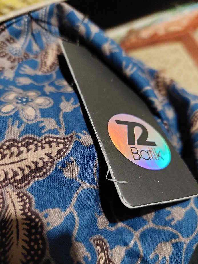 Kemeja Batik Pria Lengan Panjang Slimfit Premium Motif Bunga Biru Tua Dark Blue 722972 Cap 72