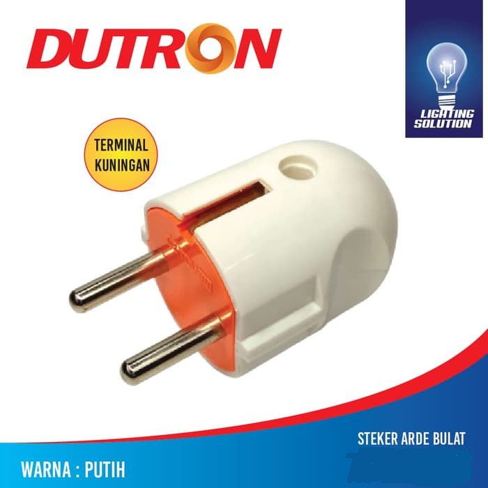 STEKER ARDE BULAT BULET DUTRON COLOK COLOKAN SAMBUNGAN LISTRIK KUNINGAN ASLI 1 LUBANG TANPA KABEL