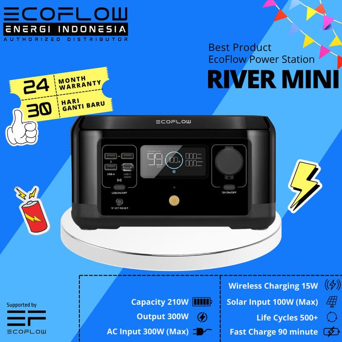 ECOFLOW RIVER MINI Portable Power Station Genset Listrik Tenaga Surya