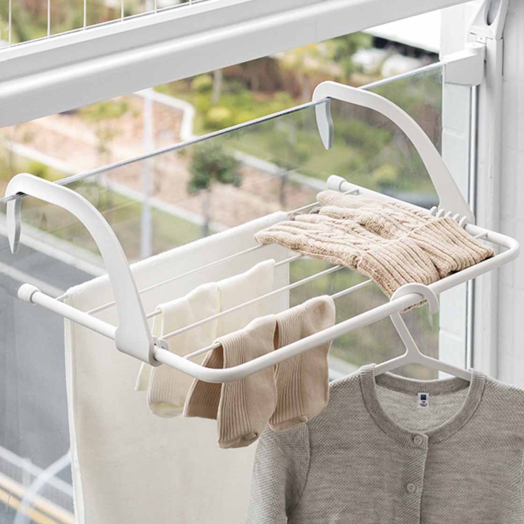 Hanger Balkon stainless 35 x 50 cm Gantungan Baju Portable Serbaguna