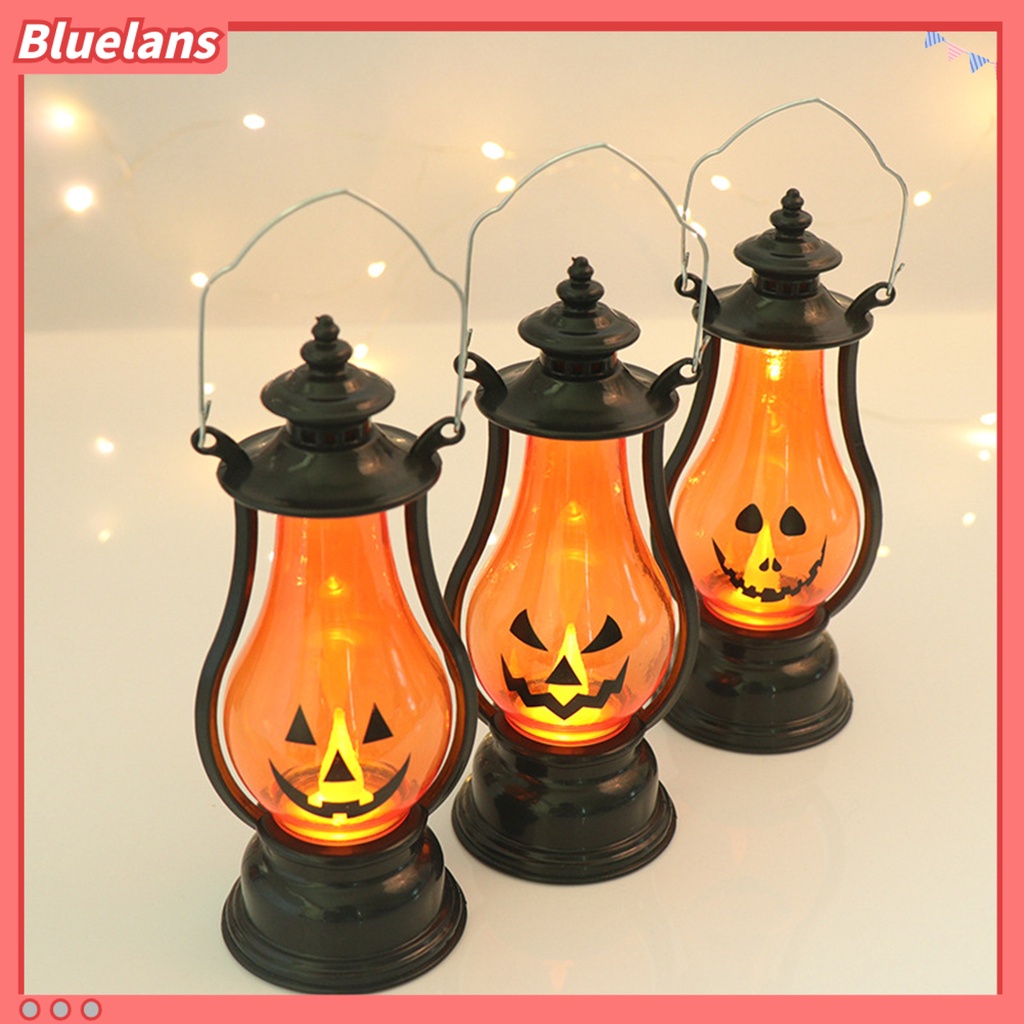 (In Stock) Lampu Lentera LED Bentuk Labu Halloween Tenaga Baterai Anti Air Untuk Dekorasi