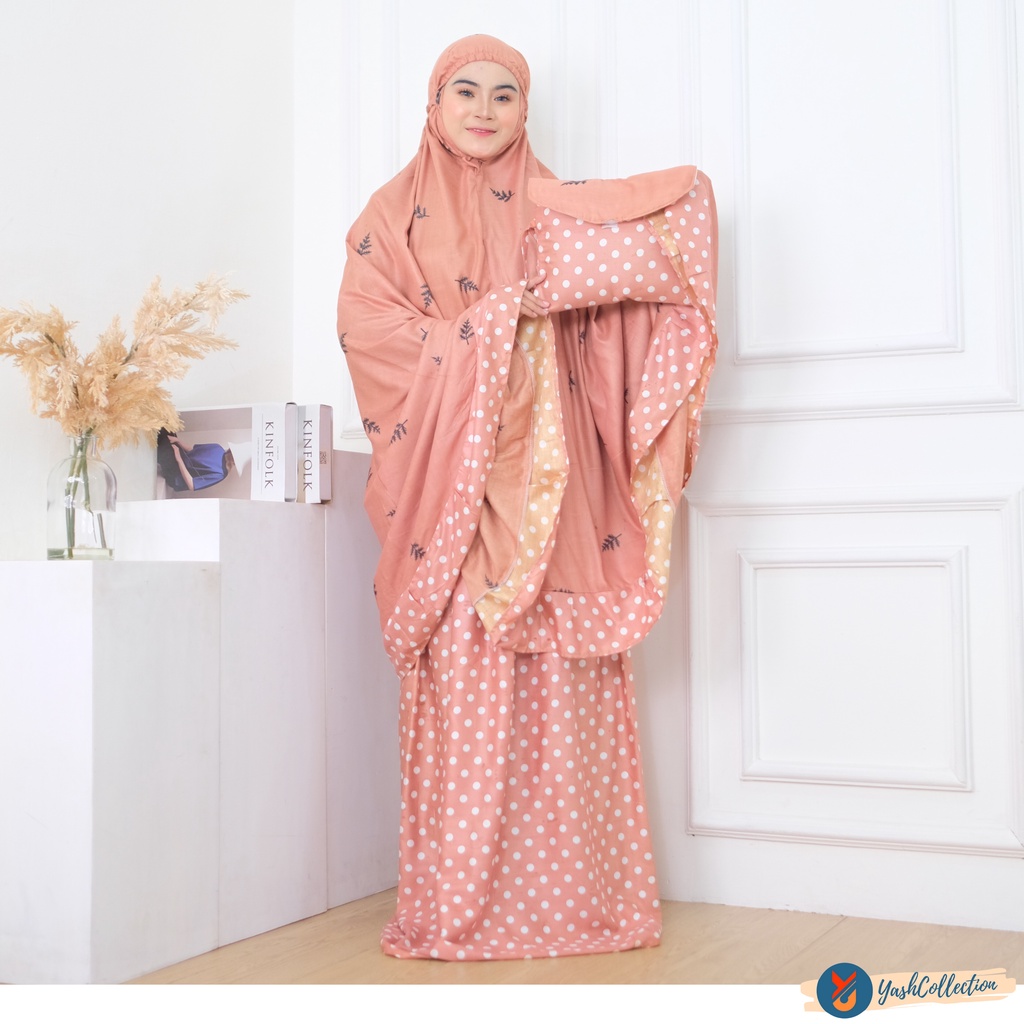 YashCollection Mukena Dewasa Bali Mukena Cemara LAMIA Jumbo-Mukena Lamia Choco