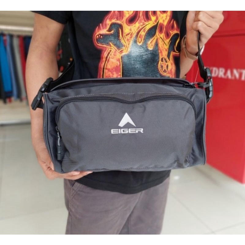 tas selempang ripstop 3088 1a eiger6031-black - selendang pria ripstop original black