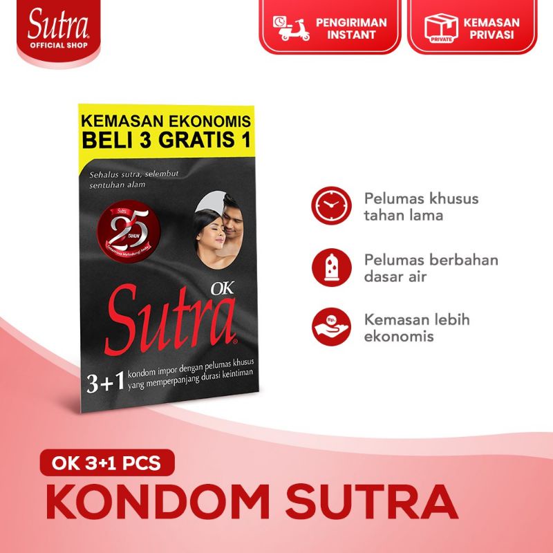 *PRIVASI AMAN* Kondom Hitam Sutra OK isi 3 Pcs + Sutra 003 1 pcs