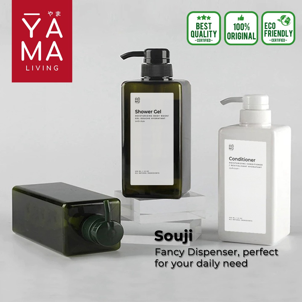 YAMA SOUJI Soap Dispenser Bottle Botol Pump Refill Sabun Cair Shampo 250 450 ml