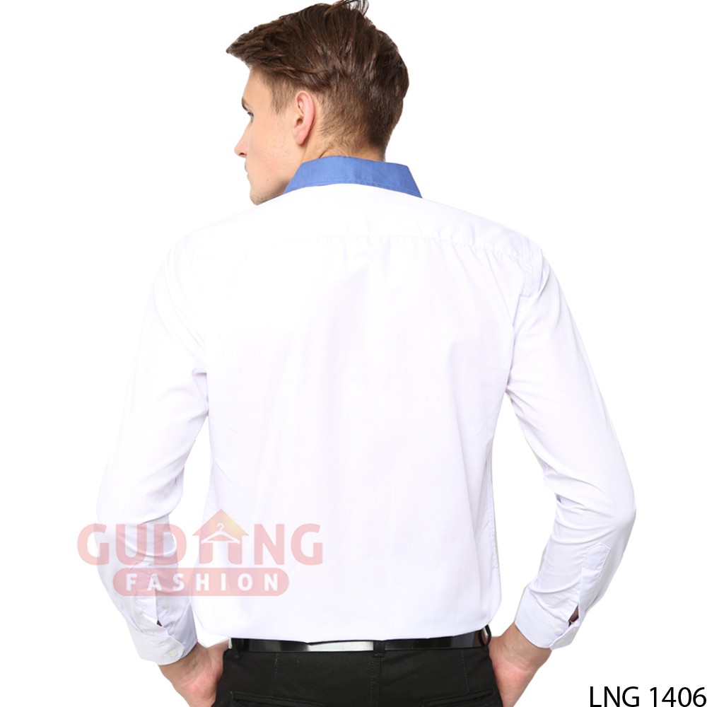 Hem Kemeja Slimfit Polos Pria - LNG 1406