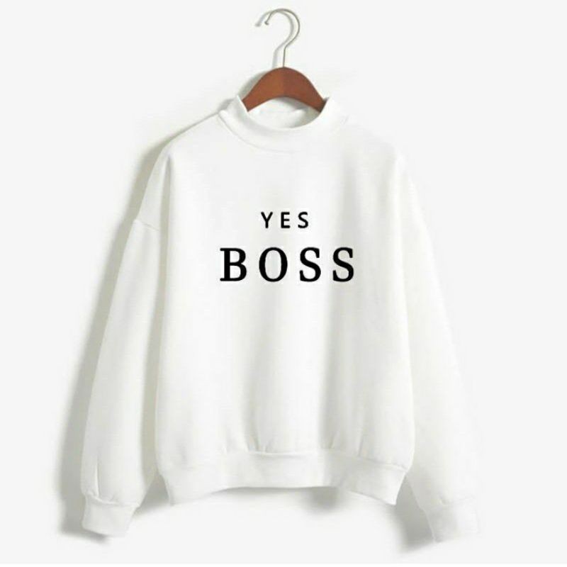 S - XXXXXL(6XL) Sweater YES BOSS Crewneck BIGSIZE OVERSIZE Pria Wanita JUMBO M L XL XXL 3XL 4XL 5XL